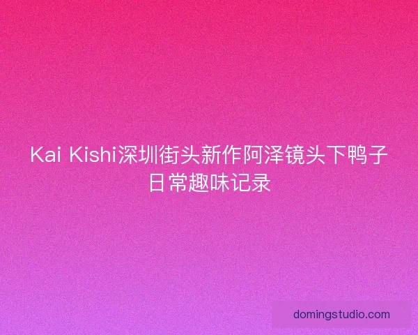 Kai Kishi深圳街头新作阿泽镜头下鸭子日常趣味记录